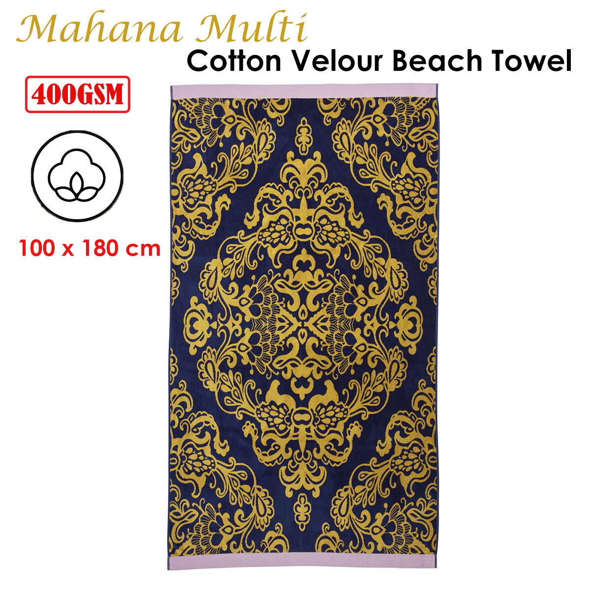Velour Beach Towel - Mahana