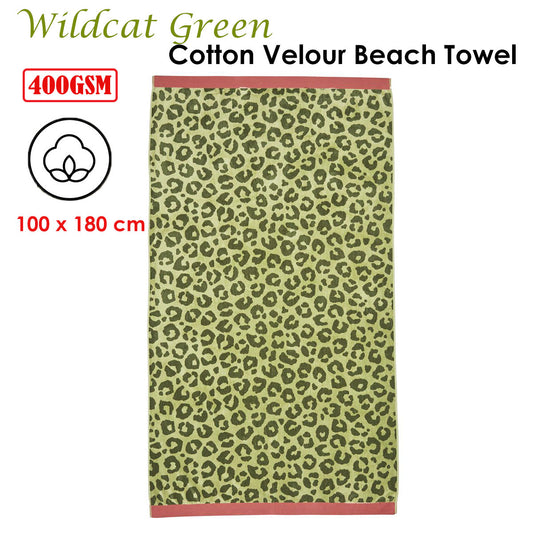Velour Beach Towel - Wildcat