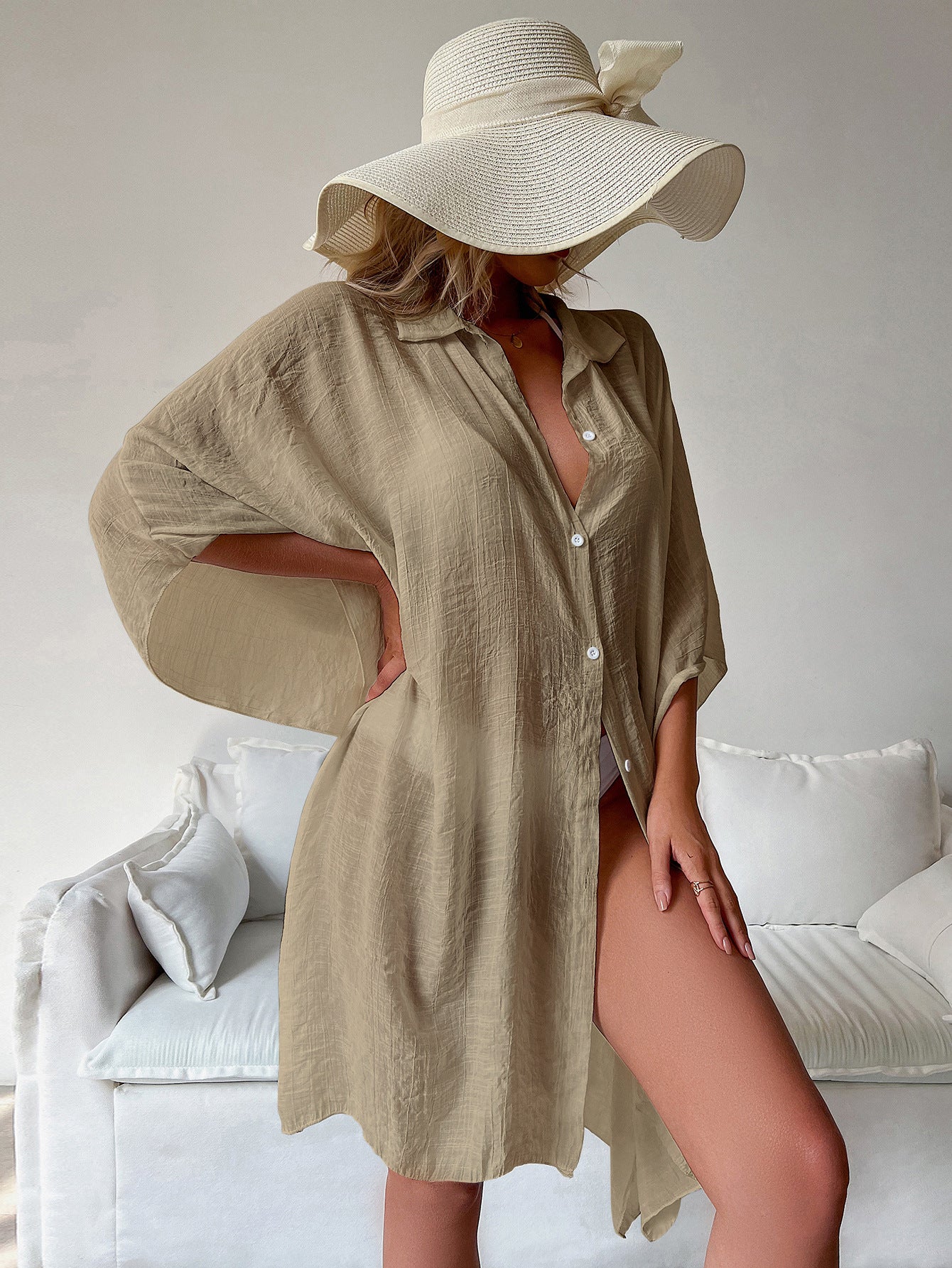 Marina Beach Cover Up - Khaki