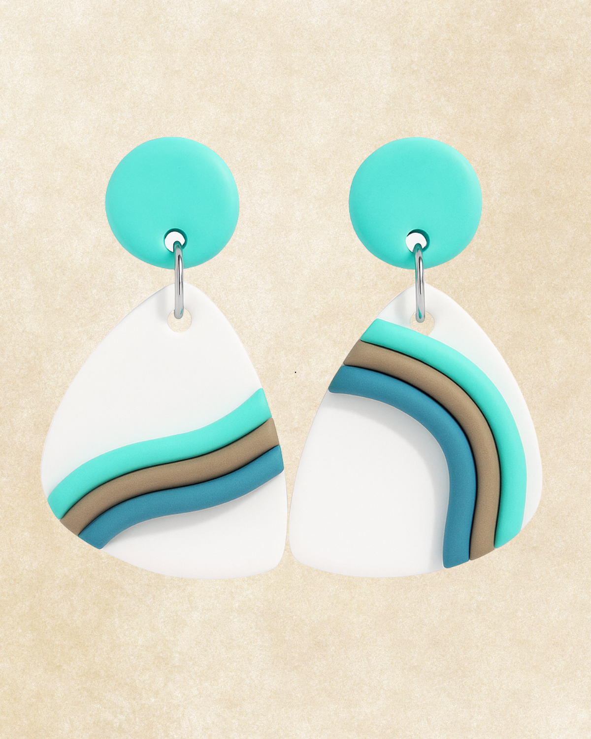Coastal Wave Clay Earrings