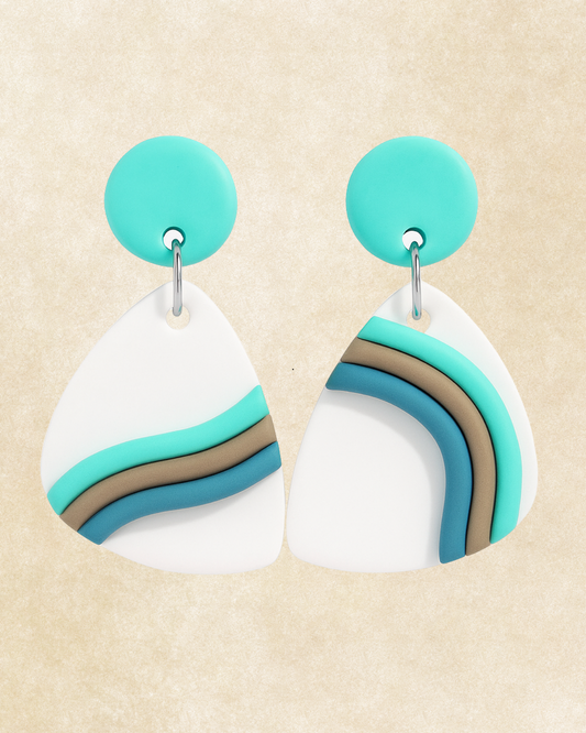 Coastal Wave Clay Earrings
