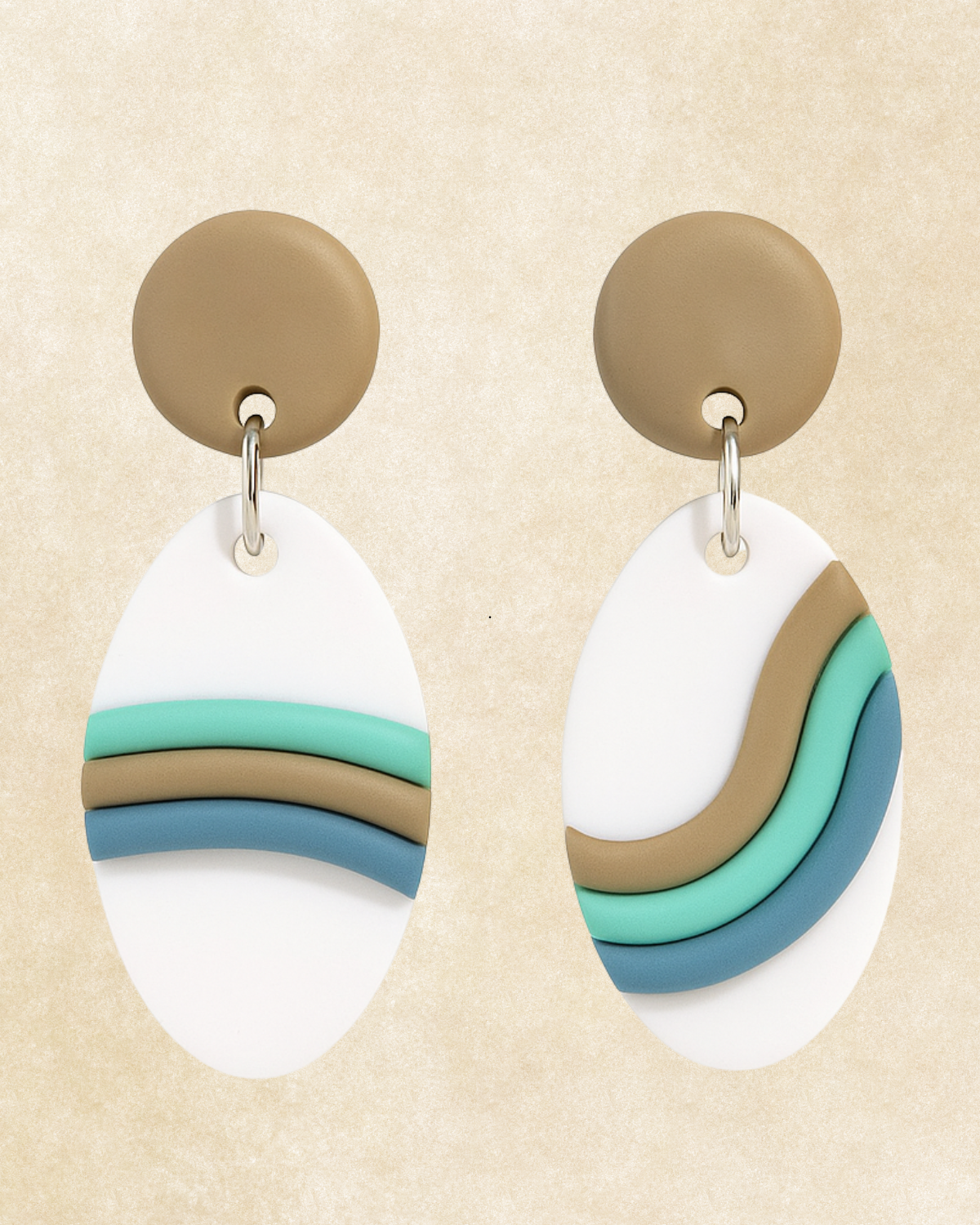 Ocean Vein Clay Earrings